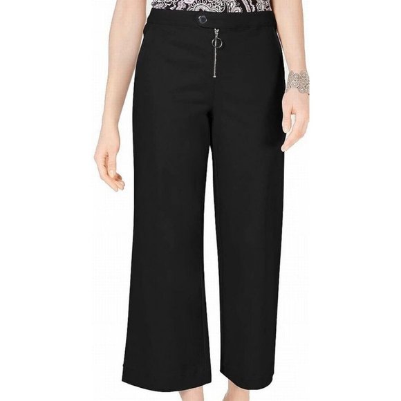 INC International Concept Womens Size 10 Black Wide‎ Leg Pants Zipper NWT Career - Picture 1 of 9